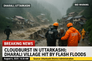 Dharali Cloudburst Triggers Flash Floods in Uttarkashi – Rescues Underway